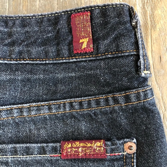 7 For All Mankind Black Jean Skirt sz 26 - Picture 3 of 4